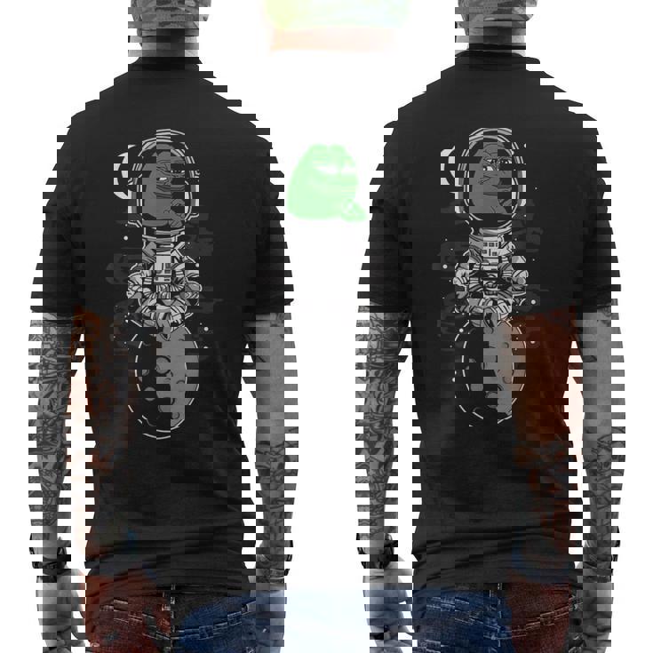 Pepe Crypto用のpepeコインデザイン。 メンズTシャツ バックプリント