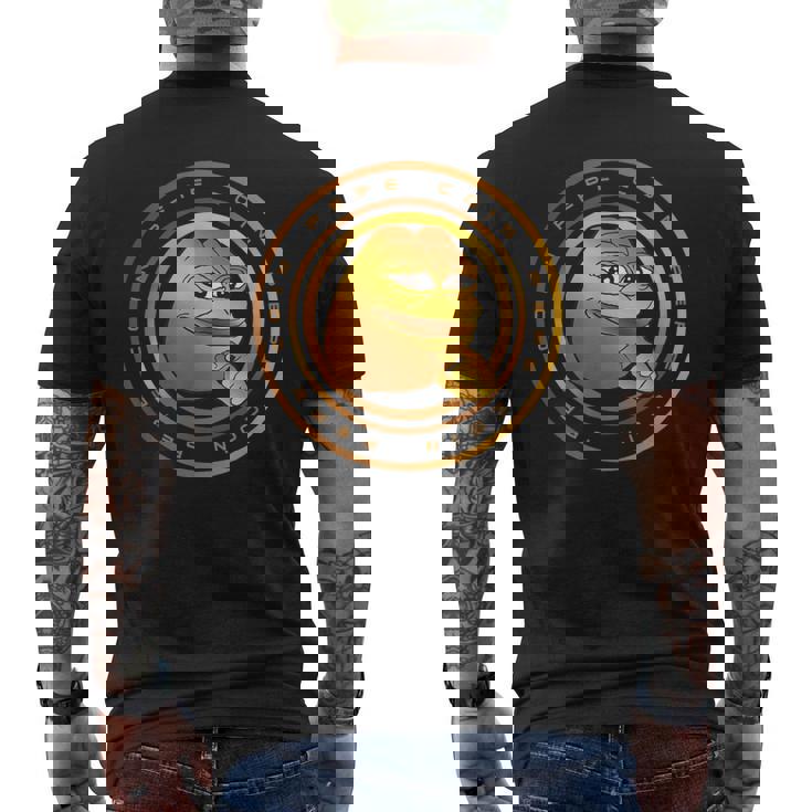 Pepe コイン 暗号通貨 Pepe デジタルミーム トレーダー トークン メンズTシャツ バックプリント