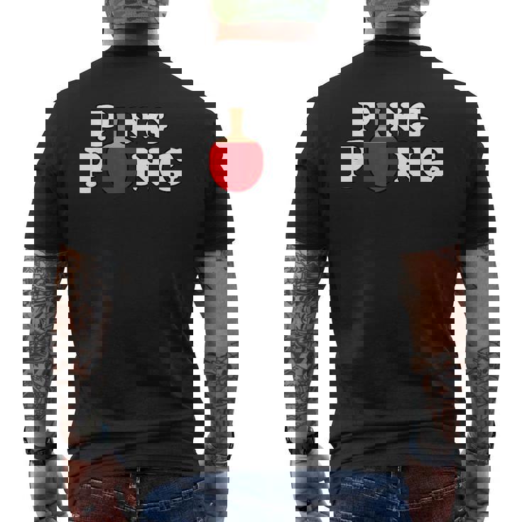 Ping Pong ピンポン卓球 おもしろレトロ メンズTシャツ バックプリント