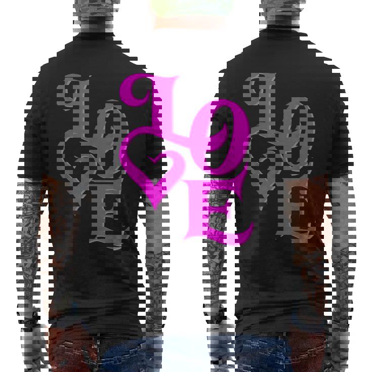 Pink Love ピンクカラーグラフィック メンズTシャツ バックプリント