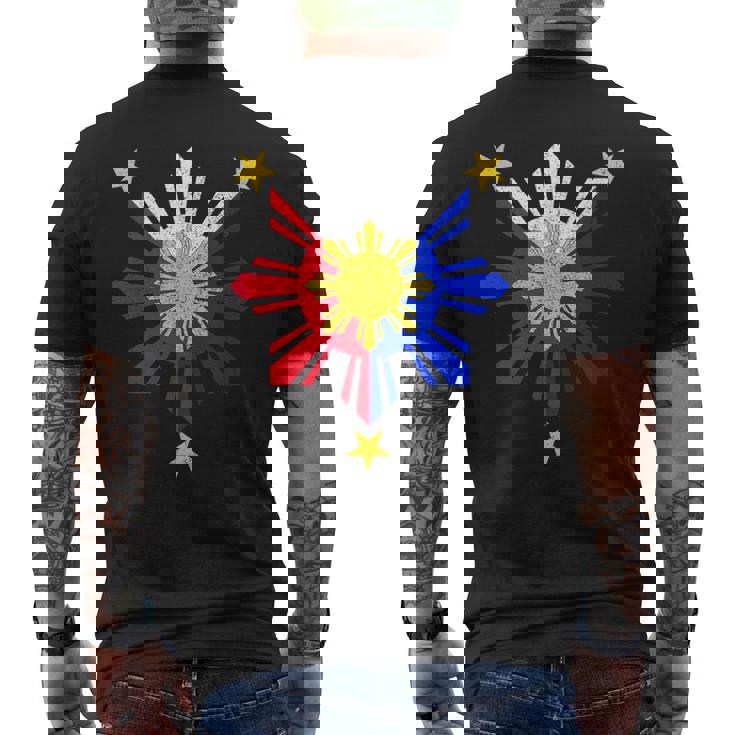 Pinoy フィリピン国旗 太陽 メンズTシャツ バックプリント