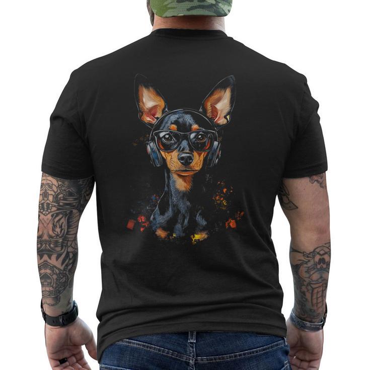Pinscher Pinscher In Miniatura Motivo T-shirt da uomo con stampa posteriore