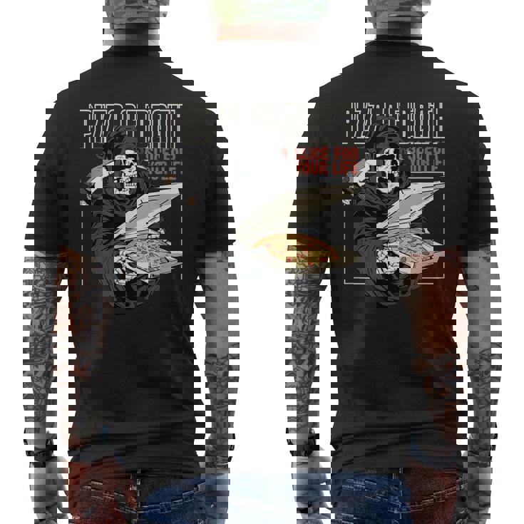 Pizza Of Death Pie Till I Die Grim Reaper Pizza Love メンズTシャツ バックプリント