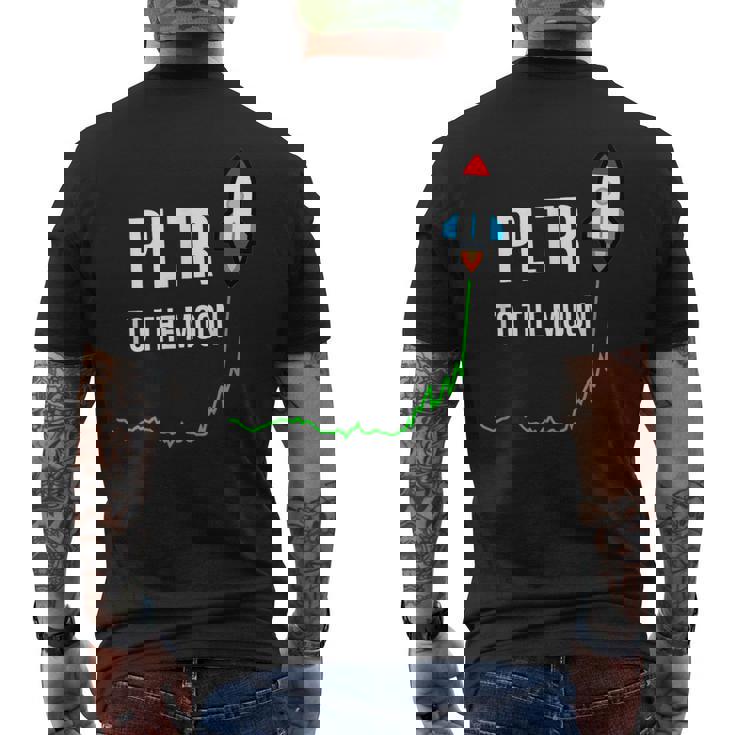 Pltr To The Moontock Ticker Wsb 面白いミーム メンズTシャツ バックプリント