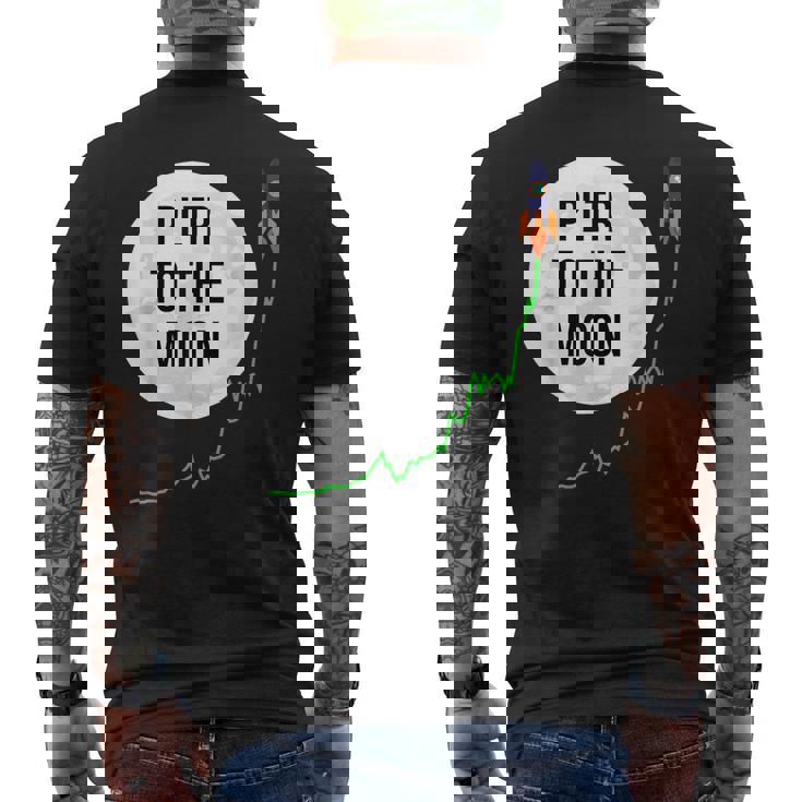 Pltr トゥザムーン株式ティッカー Wsb 面白いミーム メンズTシャツ バックプリント