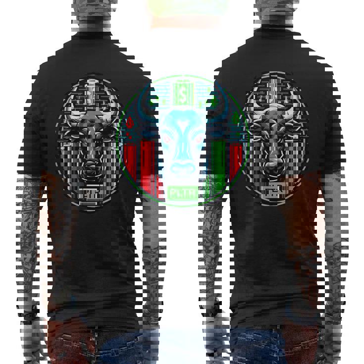 Pltr株式市場ティッカー メンズTシャツ バックプリント