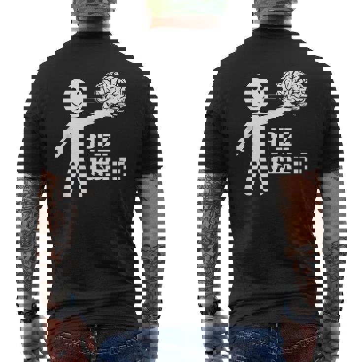 Plz Use Itarcatic Use Your Brain Cynicalays メンズTシャツ バックプリント