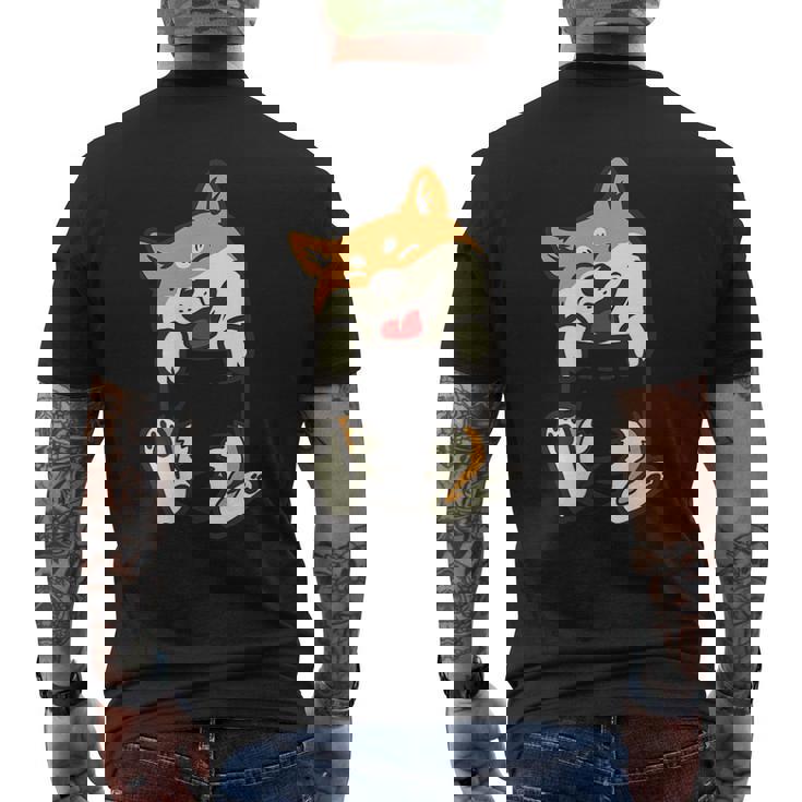 Pockethiba Inu Feet Cute Doge Akita Dog Lover Owner メンズTシャツ バックプリント