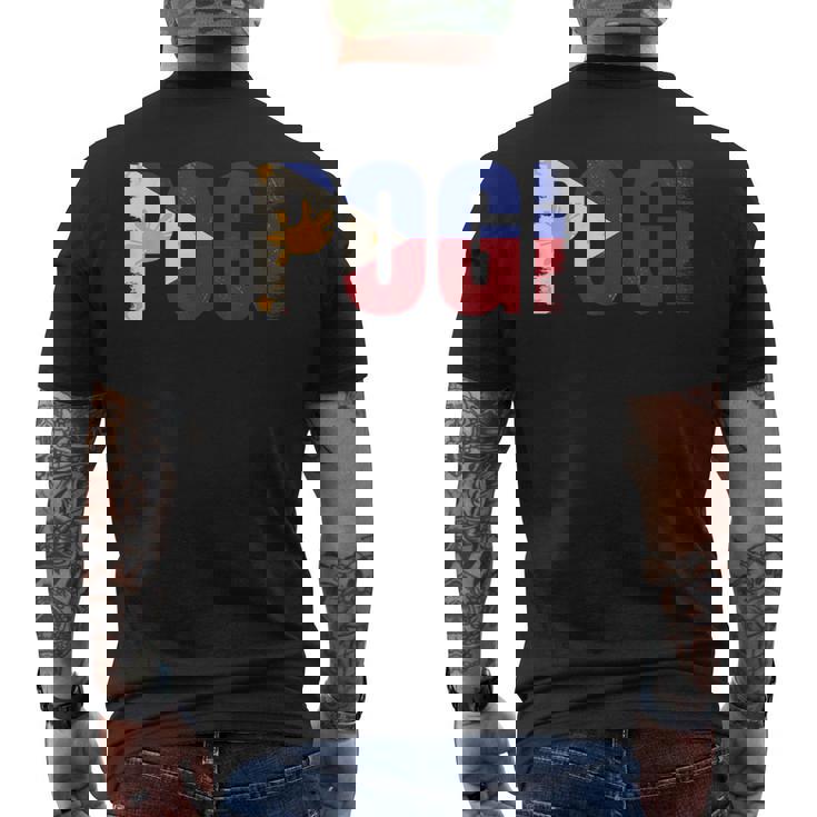 Pogi フィリピンのスラングとフィリピン国旗。 メンズTシャツ バックプリント