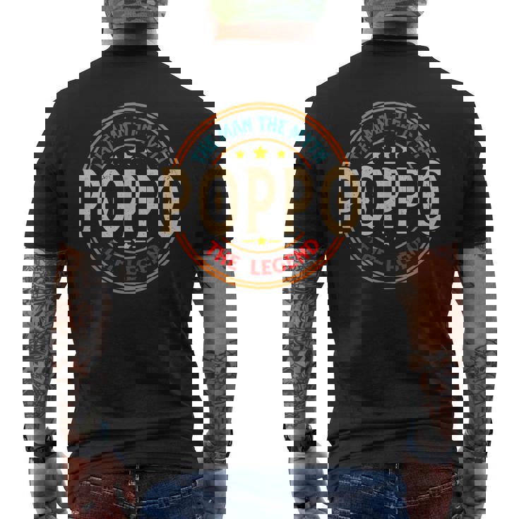 Poppo The Legend The Man Poppo Fathers Day Men's T-shirt Back Print