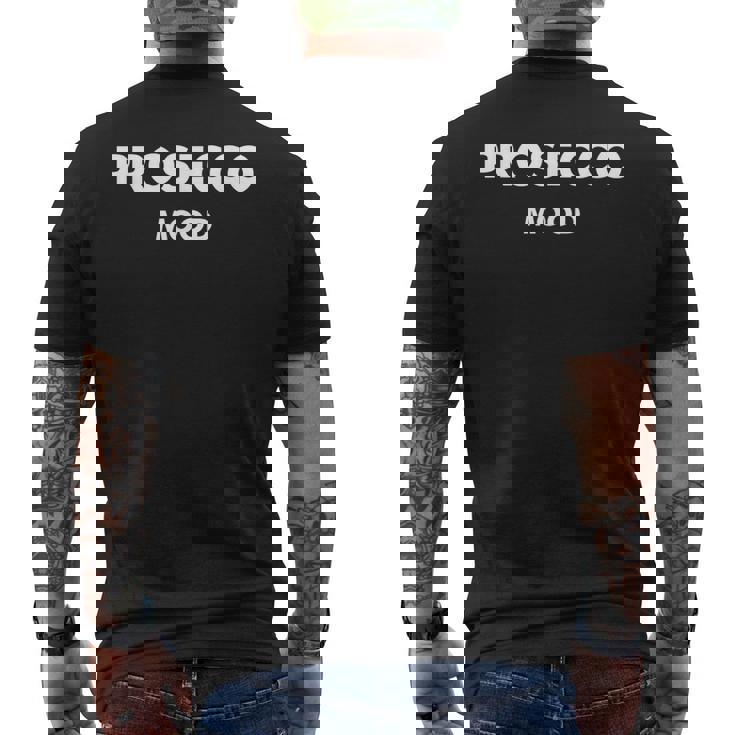 Prosecco Mood X シャンパンワイン ヴィーノ デリシャスワイン メンズTシャツ バックプリント