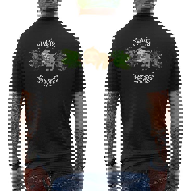 Puraida コスタリカ ナマケモノ リラックス メンズTシャツ バックプリント