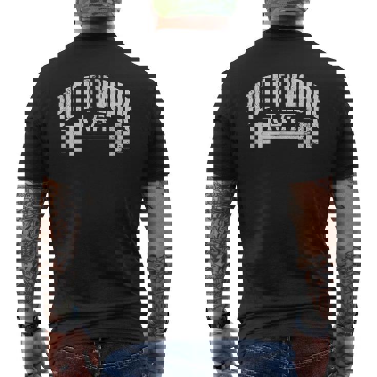 Put It Work Lvft ジム ボディービル ボディービルダー リフティング グランジ メンズTシャツ バックプリント