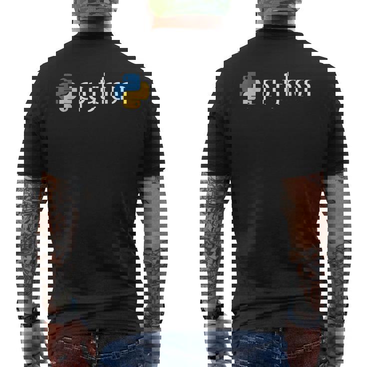 Python Programmer コンピューター デベロッパー メンズTシャツ バックプリント