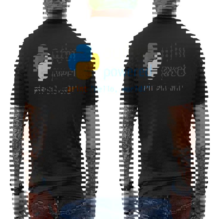 Pythonプログラマーティーコンピューター開発者 メンズTシャツ バックプリント