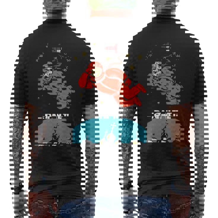 There's No God レトロ 無神論者 ユーリ ガガーリン スペース メンズTシャツ バックプリント