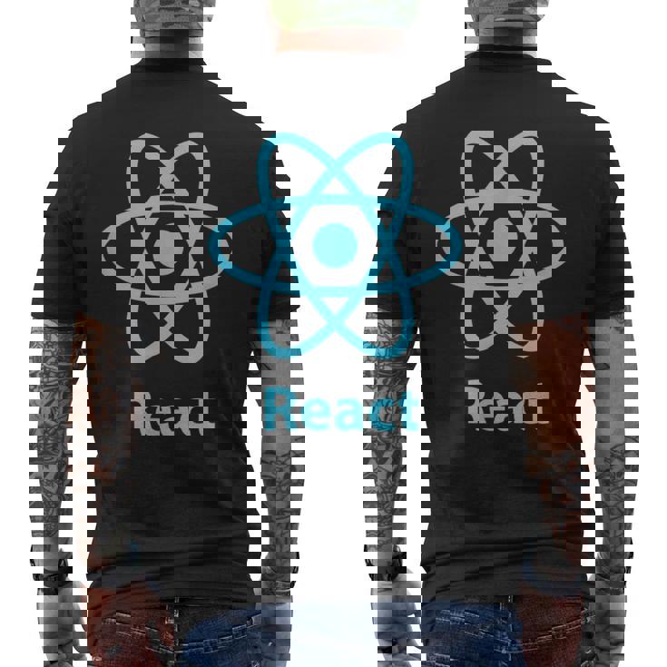 Reactjs ReactJs 公式ロゴ Javascript フレームワーク メンズTシャツ バックプリント