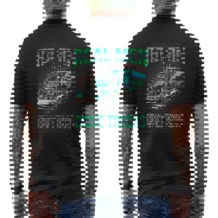 Real Drive Trucks ビッグリグトラックドライバー メンズTシャツ バックプリント