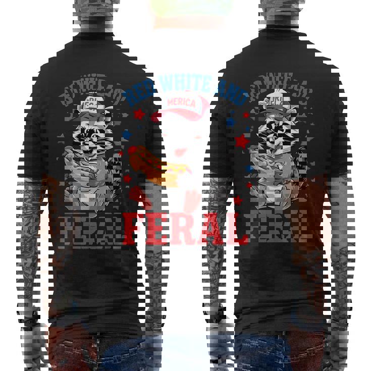 Red And Feral 4Th Of July ユーモア キッズ アメリカ メンズTシャツ バックプリント