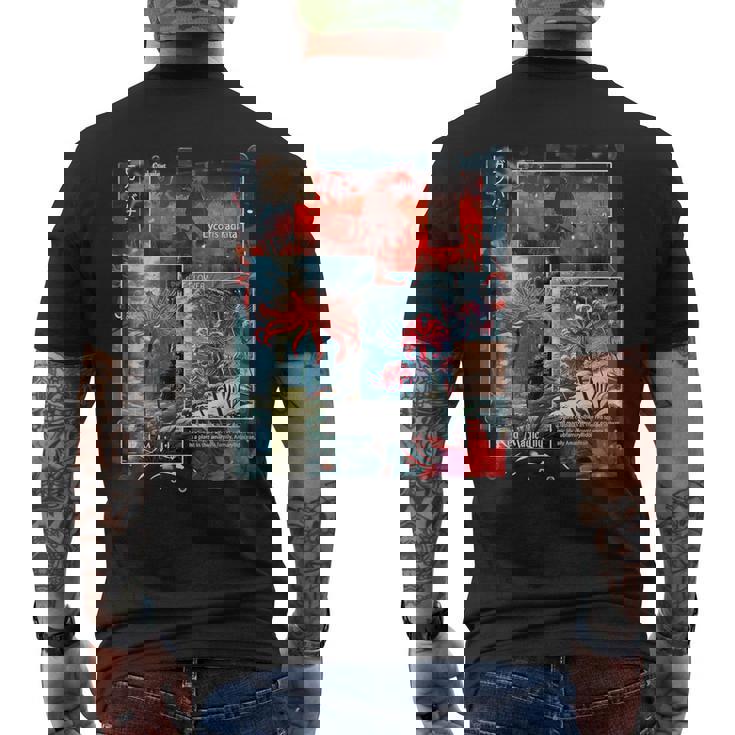 Redpider Lily の 曼珠沙華 で 日本のヴィンテージ の 美的スタイルのコラージュ メンズTシャツ バックプリント