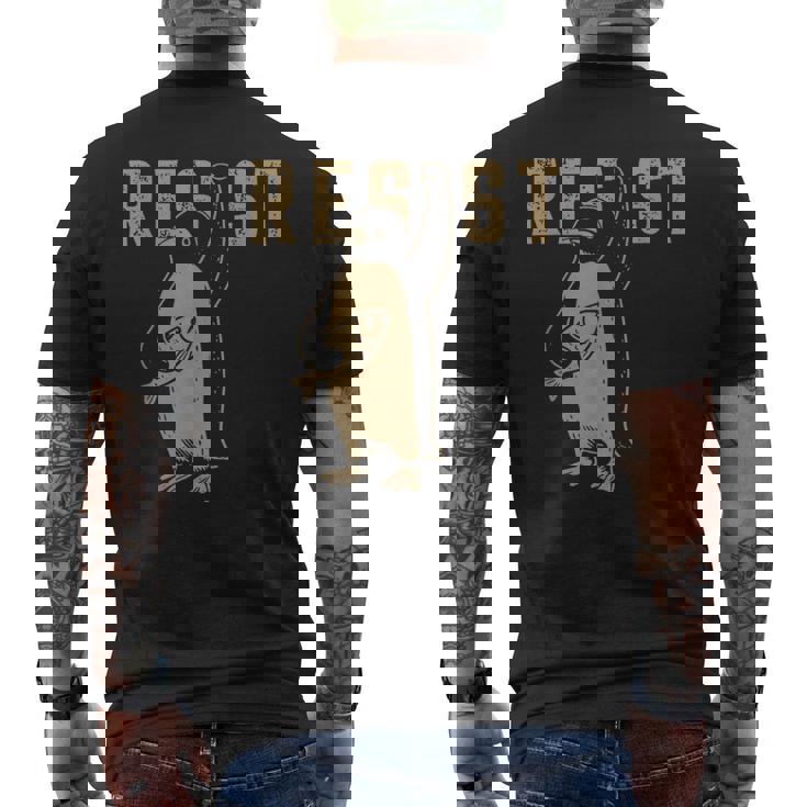 Resist Penguin Activism Diseño Gráfico Camiseta Hombre Estampado Espalda