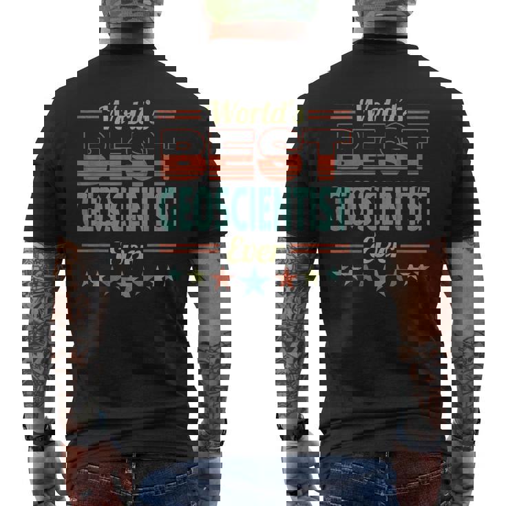Retro Badge Worlds Best Geoscientist メンズTシャツ バックプリント