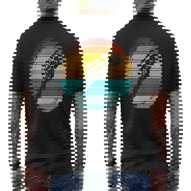 Retro Bajista Rockero Músico Instrumento Música Bajo Camiseta Hombre Estampado Espalda