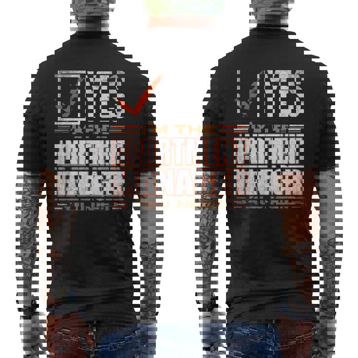 Retro Profession I'm The Apartment Manager メンズTシャツ バックプリント