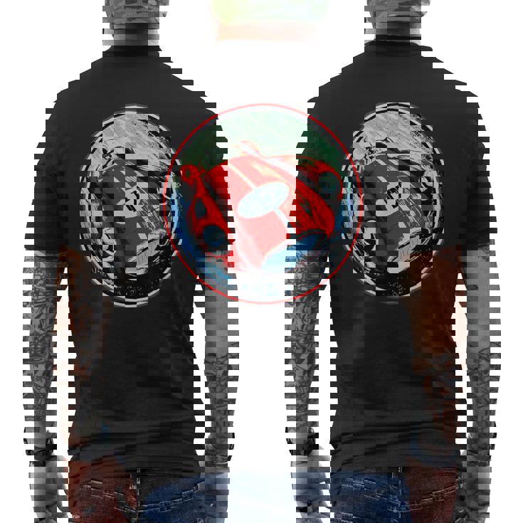 Retrointage Rojo Carreras Coche Carrera Motor Aceite Coche Bicicletas Garaje Camiseta Hombre Estampado Espalda