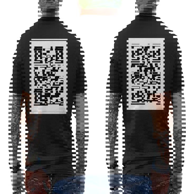 Rickroll Qrコードリンクミーム メンズTシャツ バックプリント