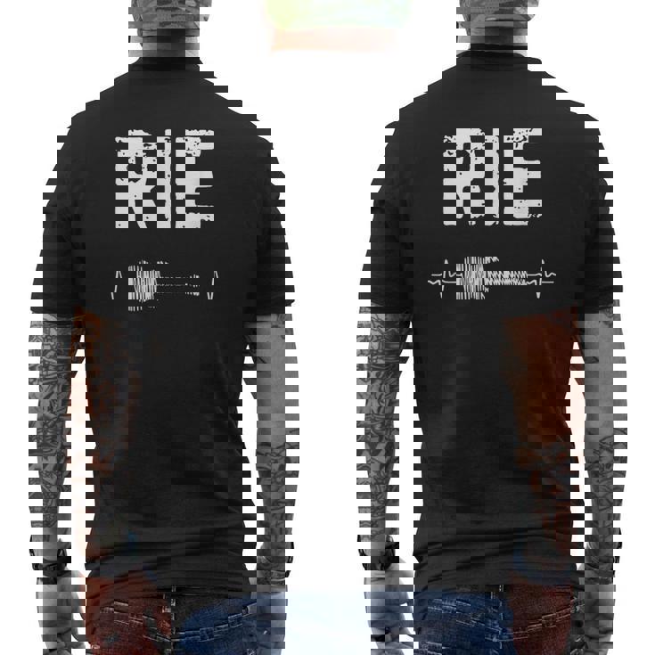 Rie ギター ハートビート 音楽 ギタリスト レトロ ヴィンテージ メンズTシャツ バックプリント