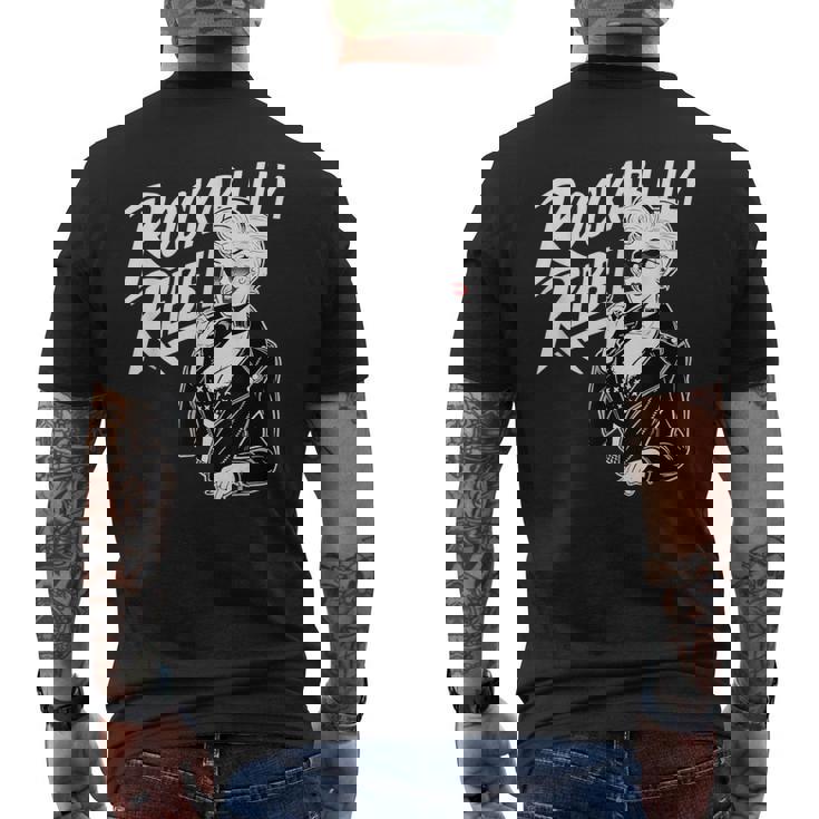 Rockabilly Rebel Blonde Pinup With Attitude Graphic メンズTシャツ バックプリント