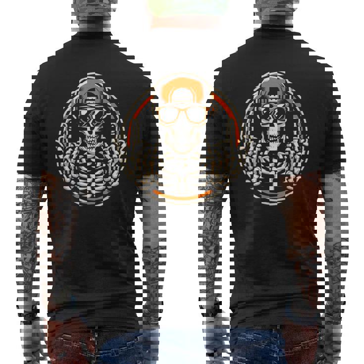 Rocker スケルトンキャップ スケーター 面白い ハロウィン パンクロック 男性 男の子 メンズTシャツ バックプリント