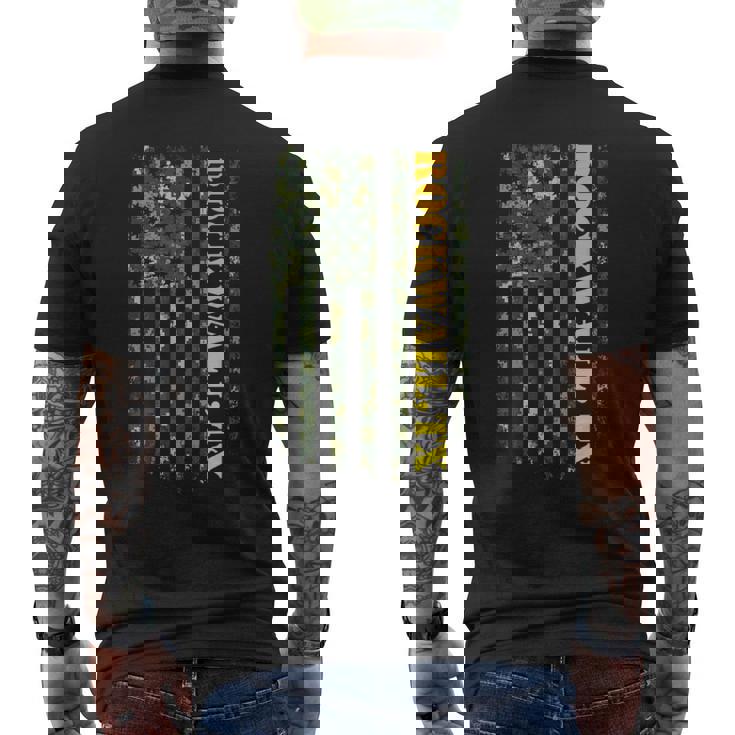 Rockwall Texas Camouflage Usa Flag メンズTシャツ バックプリント