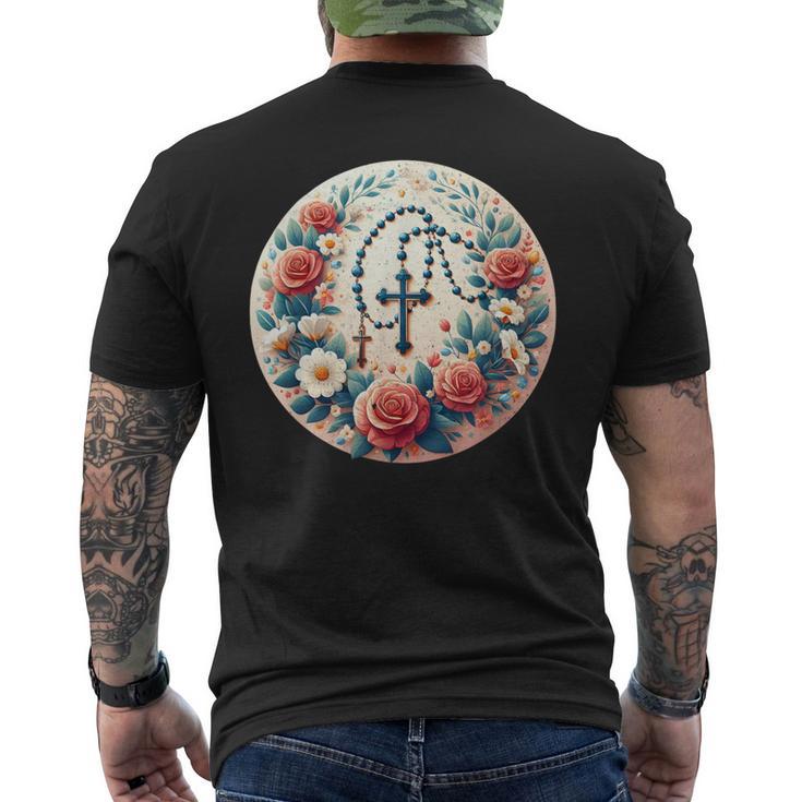 Rosario Rodeado De Flores Camiseta Hombre Estampado Espalda