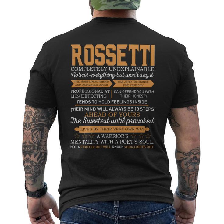 Rossetti Completely Unexplainable Notices Everything But Won’T Say It Name Men's T-shirt Back Print