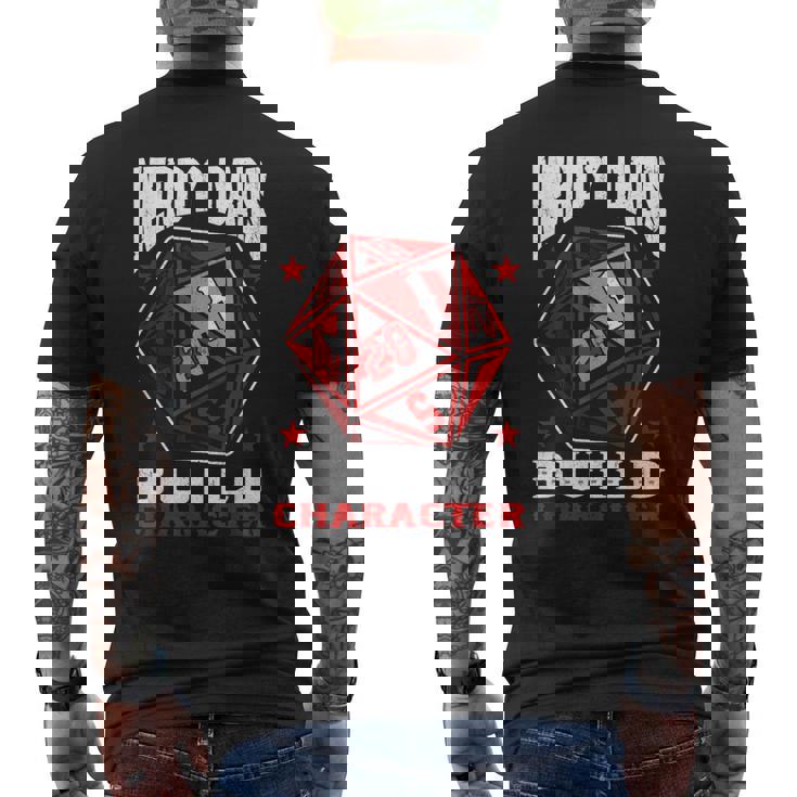 Rpg Gamer Nerdy Dads Build Character Game Fathers Day Men's T-shirt Back Print