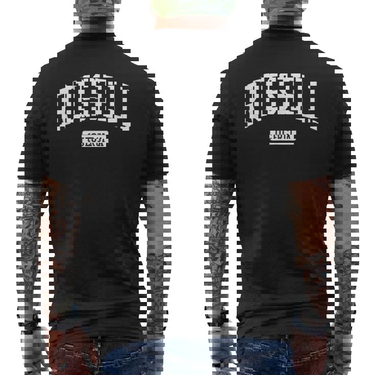 Russell Georgia Ga ビンテージ アスレチック スポーツデザイン メンズTシャツ バックプリント