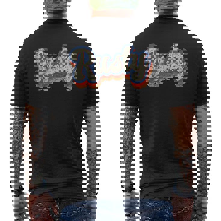 Rusty 名前入りシャツ カスタムレタリング 70年代 メンズTシャツ バックプリント