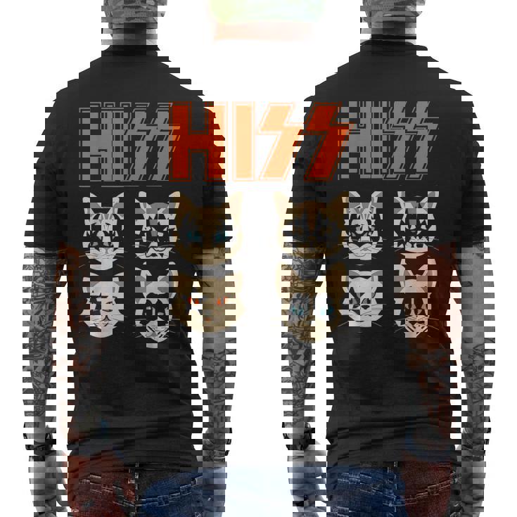 Hiss Cats ネコ Kittens ロックバンド Rock Rockin メンズTシャツ バックプリント