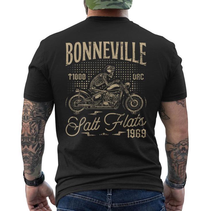 Salinas De Bonneville Motociclismo Carreras Moterointage Camiseta Hombre Estampado Espalda