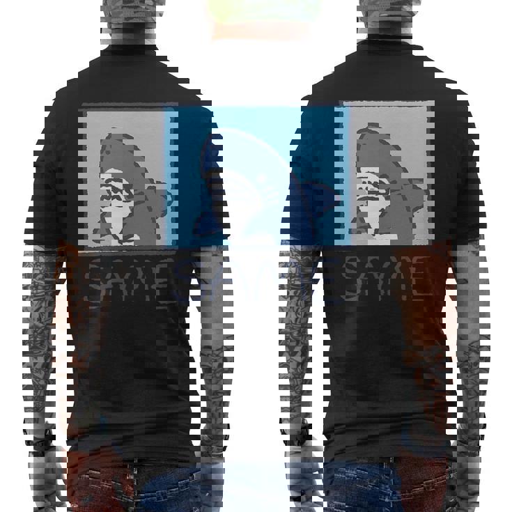 Same-サメ- メンズTシャツ バックプリント