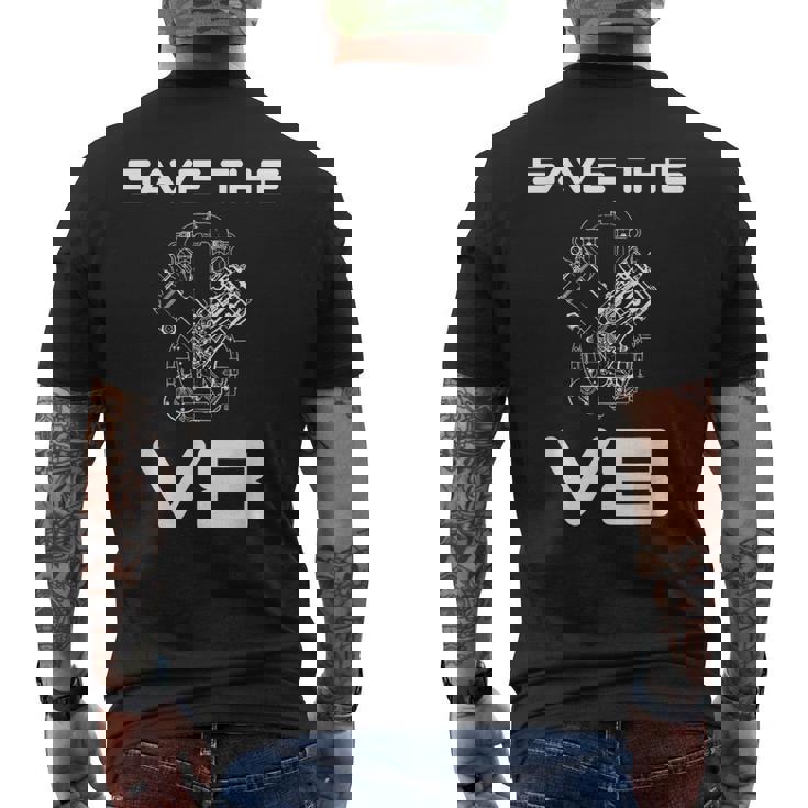 Save The8 カスタムカー マッスルカー クラシックカー オーナーメカニック メンズTシャツ バックプリント