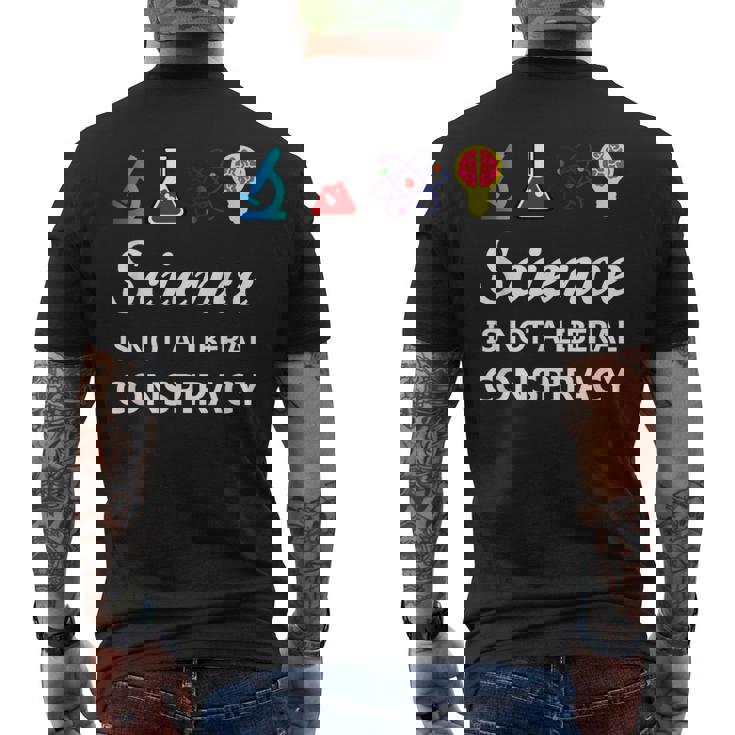 Science Is Not A Liberal Conspiracy リベラルシャツ メンズTシャツ バックプリント