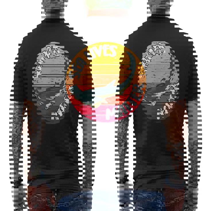 Sea Lives Matter ハンマーヘッドシャークを守る海の命 メンズTシャツ バックプリント