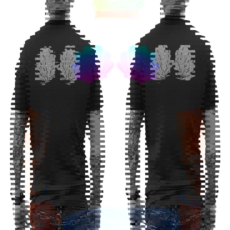 Sea Shell Bra Mermaid Birthday Beach Party Halloween Costume Men's T-shirt Back Print