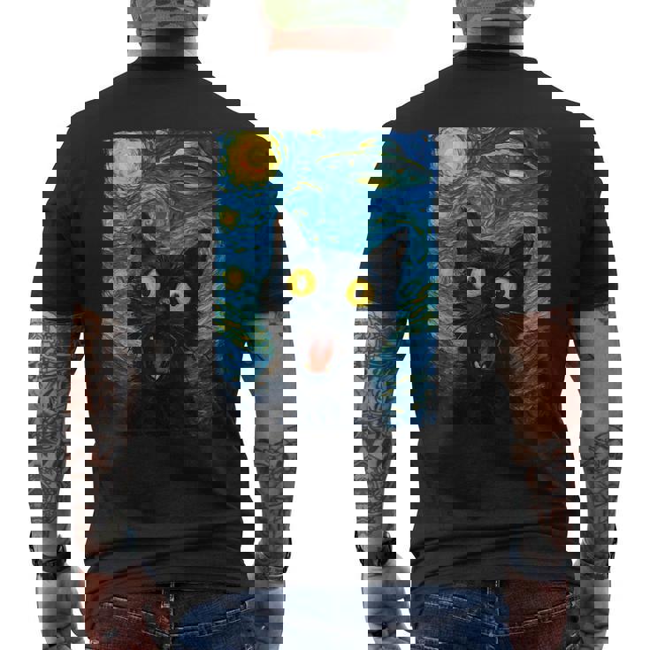 Chat Noir Mignon Chat Marrant Chat Rétro T-shirt imprimé au dos