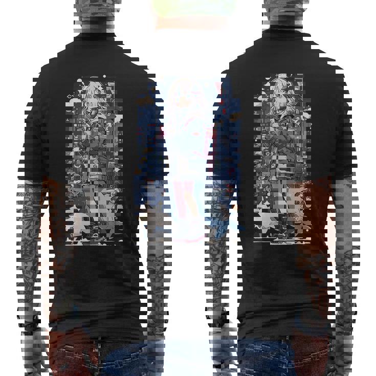 Shark Waifu 東京アニメ ワイフガール かわいい カワイイ 漫画 レトロ メンズTシャツ バックプリント