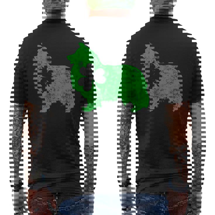 Shetlandheepdog シェルティ セントパトリックデー メンズ シャムロックドッグ メンズTシャツ バックプリント