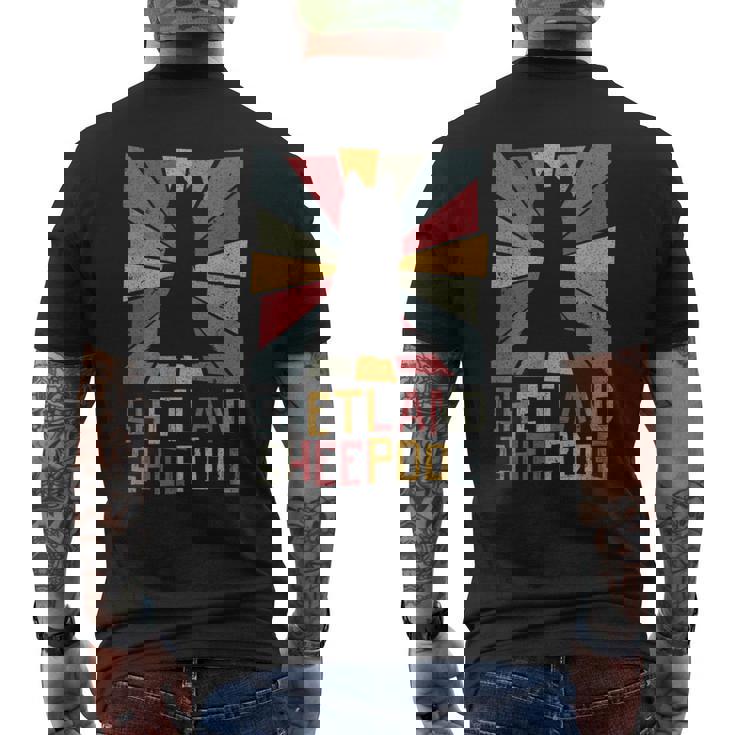 Shetlandheepdogintage シェットランドシープドッグ シェルティ ヴィンテージ 犬 メンズTシャツ バックプリント